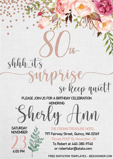 80th Birthday Poster Template